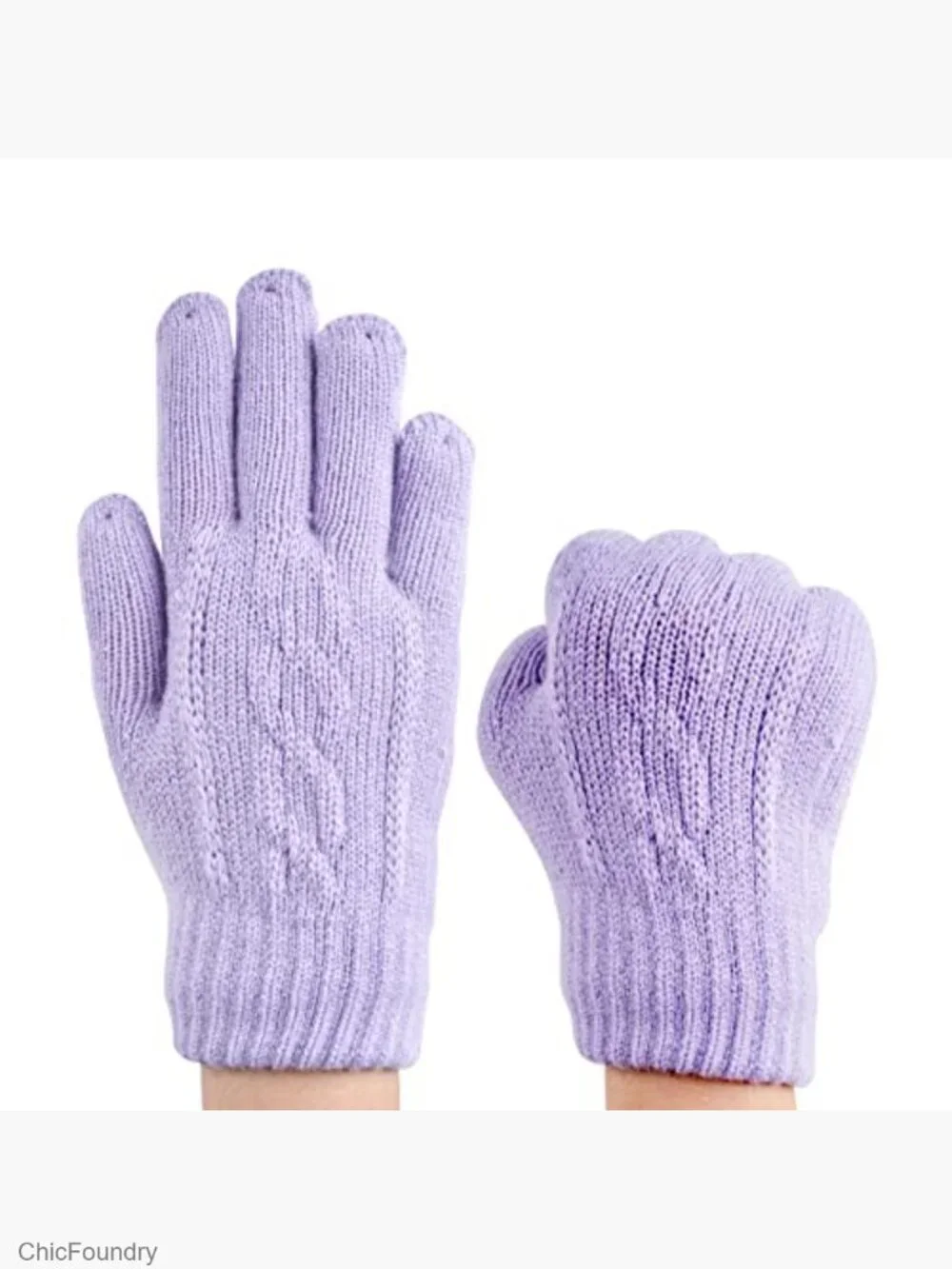 Kids Winter Knit Gloves 2 Pack - Warm Thermal Fleece Lined Mittens